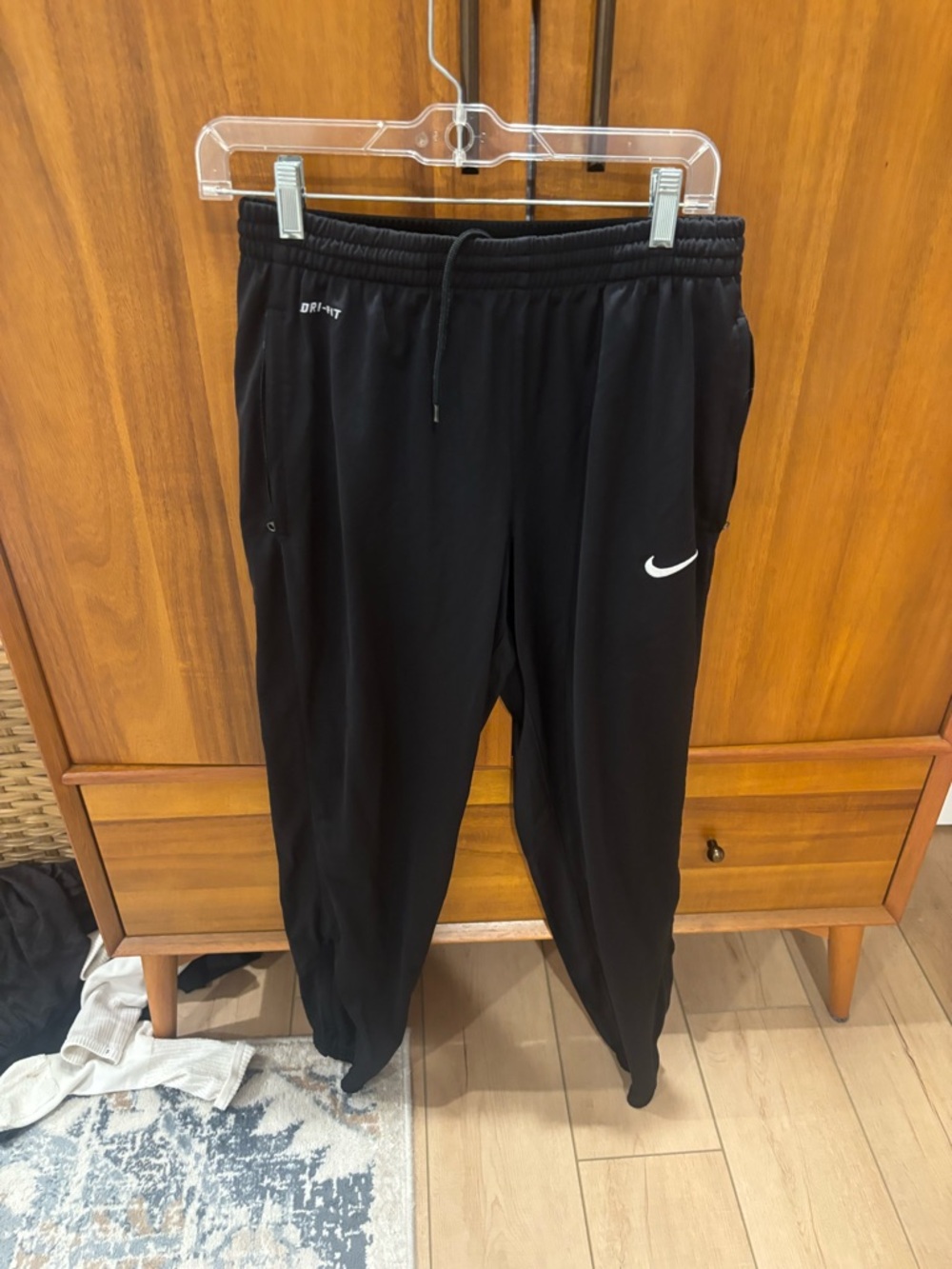 Nike Black Dri-FIT Performance Joggers with White Logo